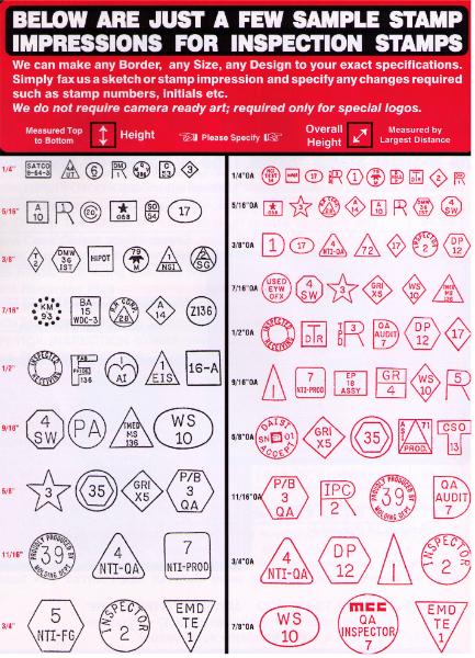 NEOPRENE INSPECTION STAMPS - Neoprene Inspection Stamps 3/8" - 7/8"